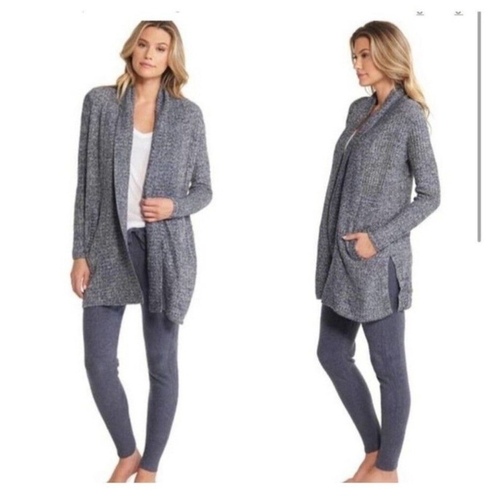 Barefoot Dreams Cardigan Womens XL Blue CozyChic Lite Shawl Collar Sweater